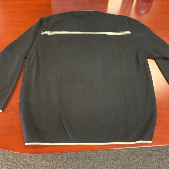 Geoffrey Beene 2-Ply Black & Cream Sweater sz XXL - Picture 3 of 3